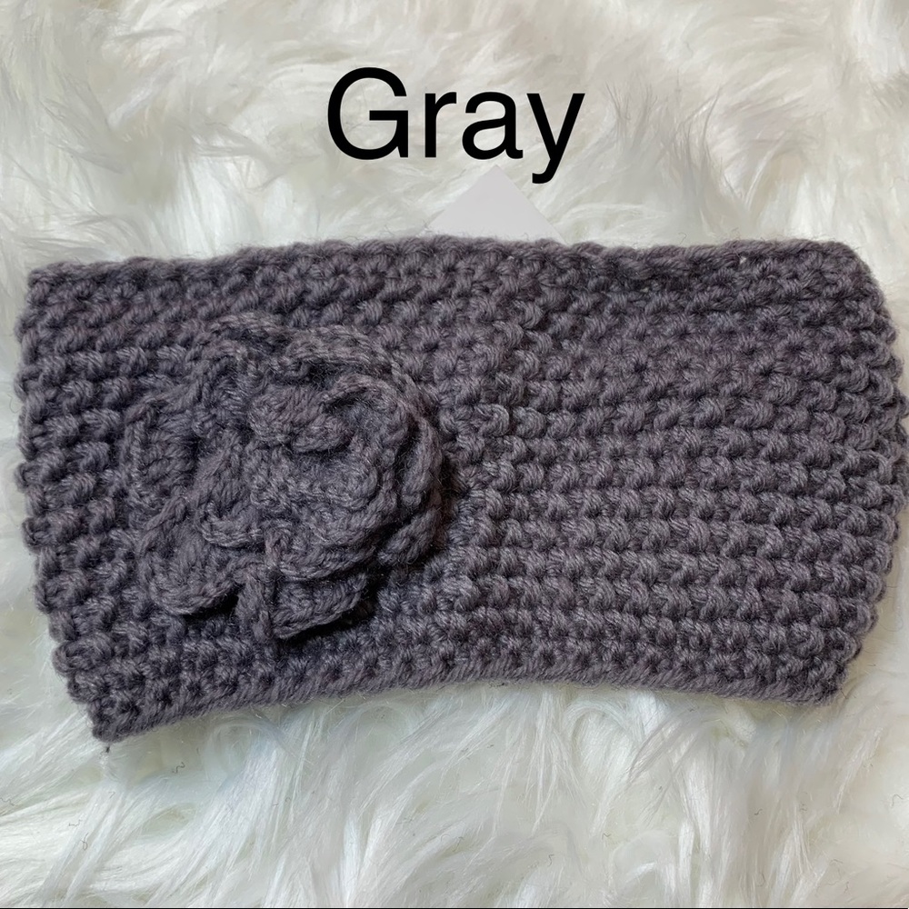 Knitted Headband Ear Warmer with Flower